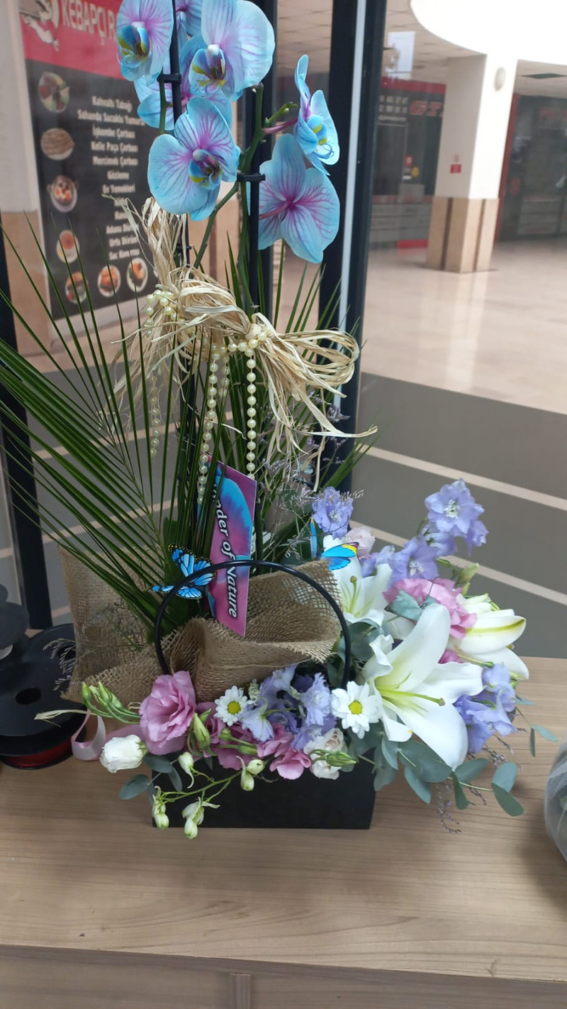 Çantada Orkide Mavi